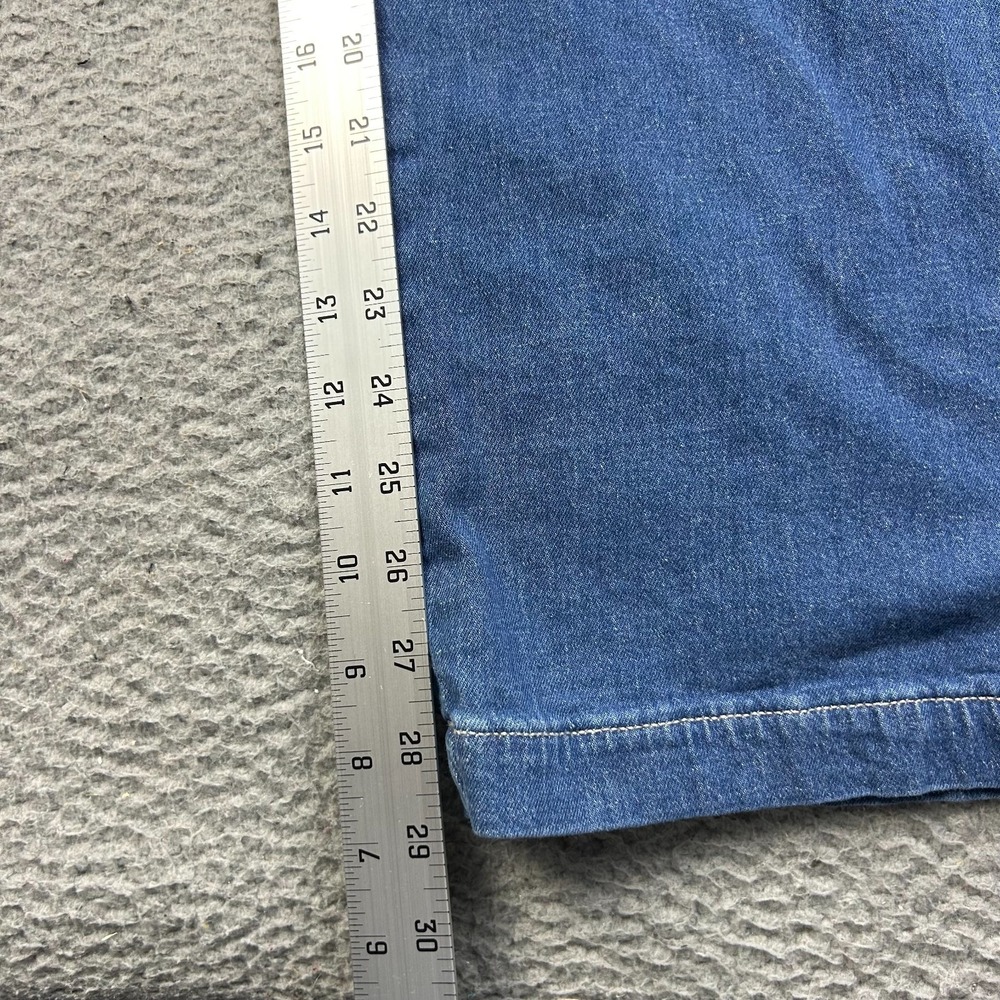 American Eagle Jeans Womens M Blue Dreamy Drape Linen Blend Wide Leg Pull On - Picture 8 of 11